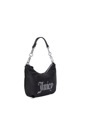 Жіноча сумка хобо Juicy Couture тканинна чорна - фото 2 - Miraton