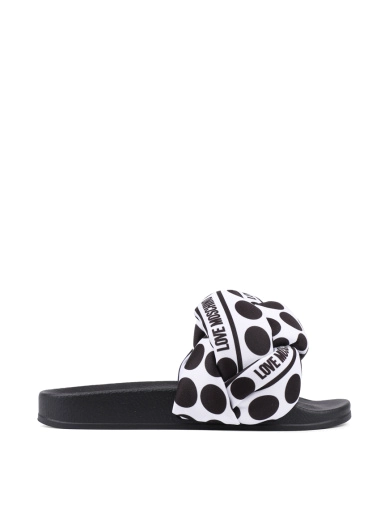 Жіночі шльопанці Love Moschino з тканини чорні (JA28272G0I) фото 1