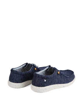 Чоловічі туфлі Walk in Pitas WP150 WALLABI KNITTED тканинні сині - фото 4 - Miraton