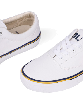 Мужские кеды Polo Ralph Lauren из ткани белые - фото 4 - Miraton