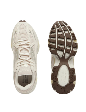 Мужские кроссовки Lacoste L003 Neo кожаные бежевые - фото 4 - Miraton