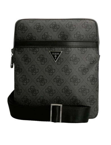 Чоловічі сумки месенджер Guess з екошкіри чорна (HMEVZL P2223) фото 1