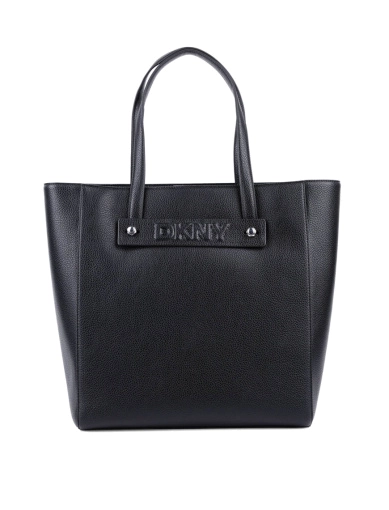 Жіноча сумка тоут DKNY з екошкіри чорна фото 1