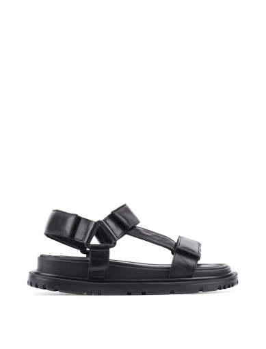 Женские сандалии MIRATON черные кожаные фото 1
