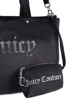 Жіноча сумка тоут Juicy Couture тканинна чорна - фото 5 - Miraton