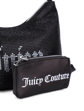 Жіноча сумка хобо Juicy Couture тканинна чорна - фото 4 - Miraton