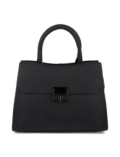 Женская сумка леди лайк MIRATON кожаная черная с декоративной застежкой фото 1
