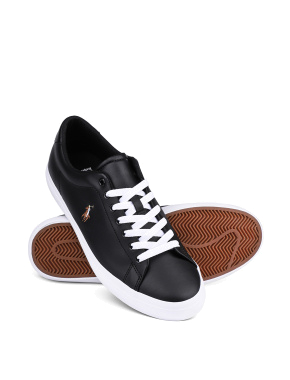 Мужские кеды Polo Ralph Lauren кожаные черные - фото 1 - Miraton