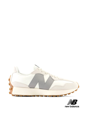 Женские кроссовки New Balance 327 замшевые бежевые - фото 1 - Miraton