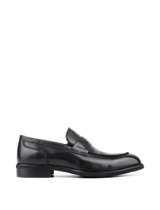 Мужские туфли лоферы черные кожаные - фото  - Miraton