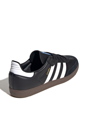 Жіночі кеди Adidas Samba шкіряні чорні - фото 5 - Miraton