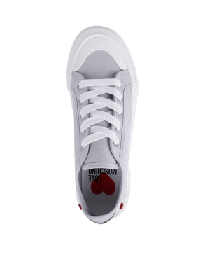 Жіночі кеди Love Moschino тканинні рисового кольору - фото 5 - Miraton