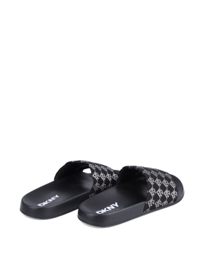 Женские шлепанцы DKNY тканевые черные - фото 4 - Miraton