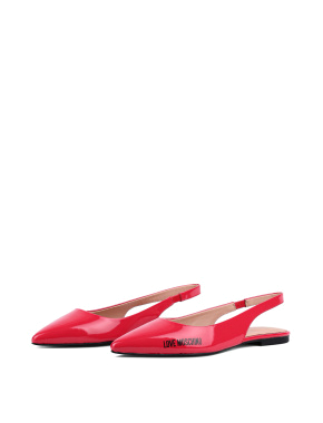 Женские балетки слингбеки Love Moschino лаковые розовые - фото 2 - Miraton