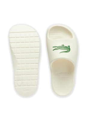 Женские шлепанцы Lacoste резиновые белые - фото 4 - Miraton