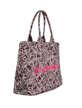 Женская сумка 2 в 1 Juicy Couture тканевая бежевая - фото 2 - Miraton