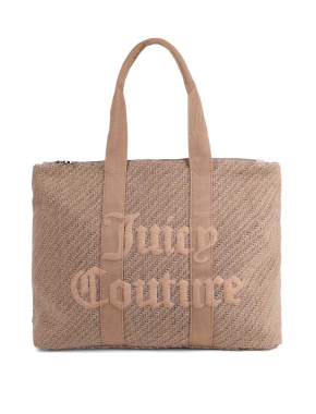 Жіноча сумка 2 в 1 Juicy Couture тканинна бежева - фото 1 - Miraton