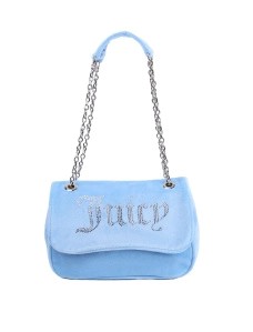 Жіноча сумка крос-боді Juicy Couture тканинна блакитна - фото  - Miraton