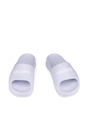 Женские шлепанцы Lacoste Serve Slide 2.0 серо-голубые - фото 2 - Miraton