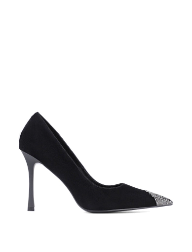 Жіночі туфлі велюрові чорні фото 1