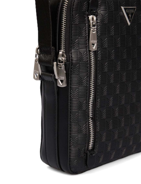 Чоловічі сумки крос-боді Guess з екошкіри чорна - фото 2 - Miraton