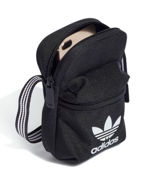 Мужская сумка мессенджер Adidas тканевая черная с логотипом - фото 4 - Miraton