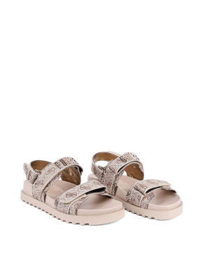 Женские сандалии Guess из экокожи бежевые - фото 2 - Miraton