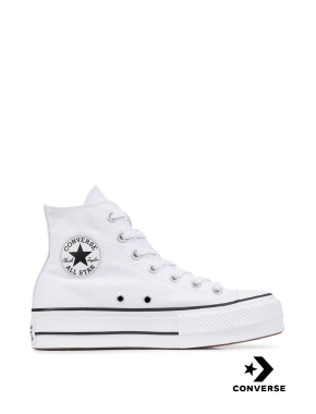 Жіночі кеди Converse Chuck Taylor All Star Platform High Top тканинні білі - фото  - Miraton