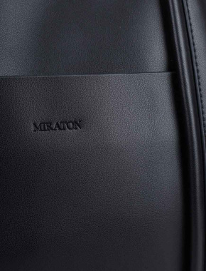 Женская сумка шоппер MIRATON кожаная черная - фото 4 - Miraton