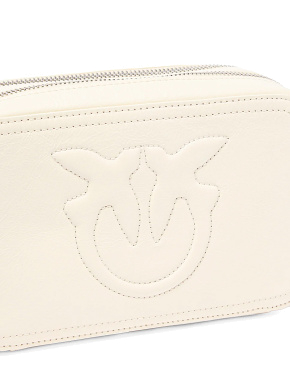 Жіноча сумка camera bag Pinko шкіряна молочного кольору - фото 3 - Miraton
