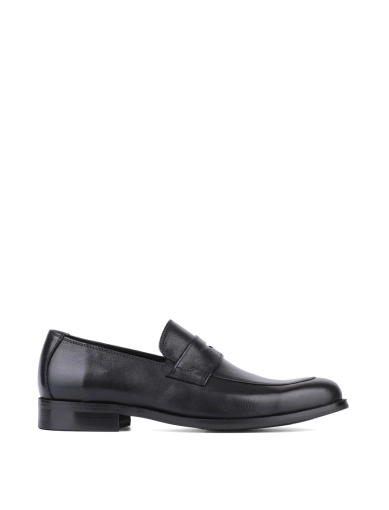 Мужские туфли лоферы кожаные черные фото 1