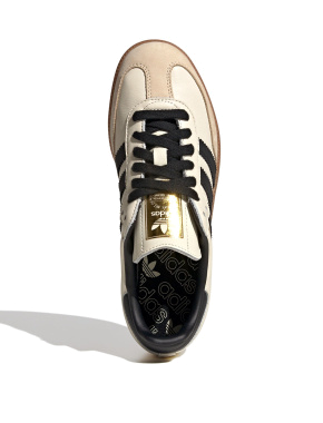 Женские кеды Adidas Samba кожаные молочного цвета - фото 5 - Miraton