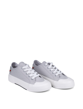 Жіночі кеди Love Moschino тканинні рисового кольору - фото 3 - Miraton