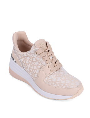 Женские кроссовки DKNY кожаные бежевые - фото 6 - Miraton