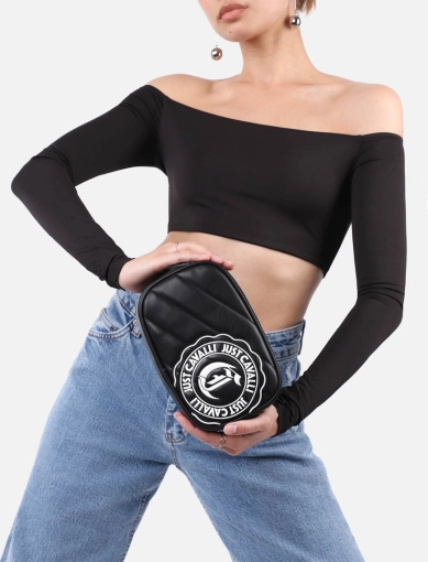 Жіноча сумка camera bag Just Cavalli з екошкіри чорна фото 1