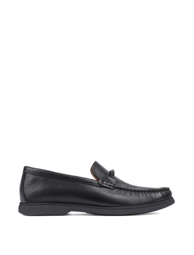 Мужские туфли лоферы Miguel Miratez кожаные черные фото 1