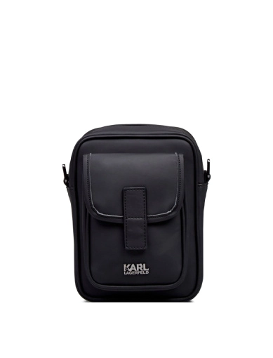 Чоловіча сумка через плече Karl Lagerfeld тканинна чорна фото 1