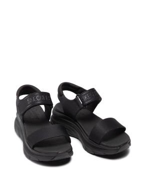 Жіночі сандалі Skechers D'Lux Walker тканинні чорні - фото 4 - Miraton