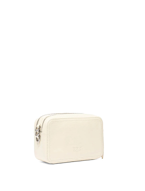 Жіноча сумка camera bag Pinko шкіряна молочного кольору - фото 2 - Miraton