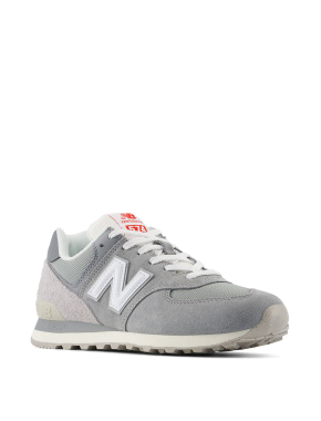 Чоловічі кросівки New Balance 574 шкіряні сірі - фото 3 - Miraton