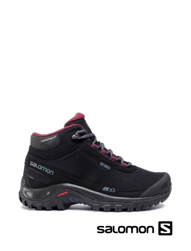 Женские ботинки Salomon SHELTER CSWP из искусственной кожи черные с подкладкой из искусственного мех фото 1