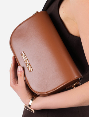 Жіноча сумка Love Moschino з помаранчевої екошкіри. - фото 1 - Miraton