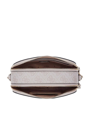 Жіноча сумка camera bag Guess з екошкіри молочного кольору. - фото 3 - Miraton