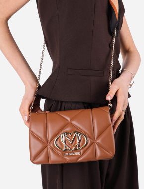 Жіноча сумка Love Moschino з помаранчевої екошкіри. - фото 2 - Miraton