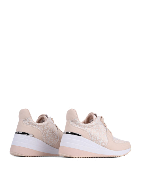 Женские кроссовки DKNY кожаные бежевые - фото 4 - Miraton