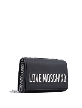 Жіноча сумка крос-боді Love Moschino з екошкіри чорна з логотипом - фото 2 - Miraton