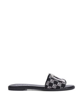 Женские шлепанцы DKNY тканевые черные - фото 1 - Miraton