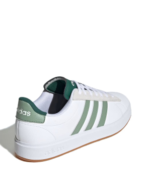 Мужские кеды Adidas Grand Court 2.0 из искусственной кожи белые - фото 3 - Miraton