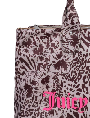 Женская сумка 2 в 1 Juicy Couture тканевая бежевая - фото 4 - Miraton