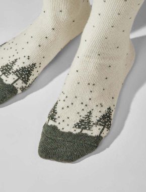Набір жіночих високих шкарпеток Legs SOCKS WOOL молочні, 2 пари - фото 1 - Miraton